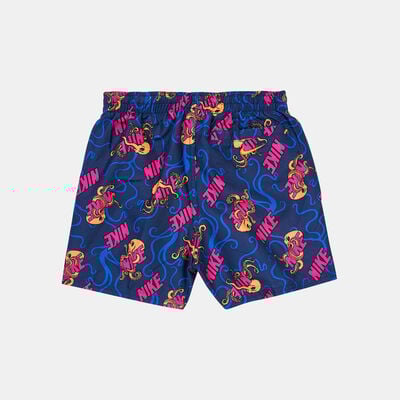 Nike Swim Kids' 4-inch Printed Volley Shorts Blue Nike Swim Kids' 4-inch Printed Volley Shorts Blue
