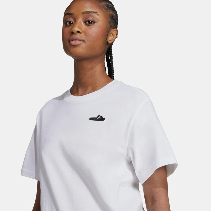 adidas Women's Slide Graphic T-Shirt White image number 2