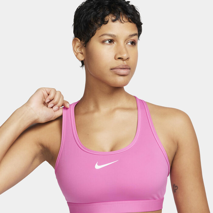 Nike Women's Dri-FIT Swoosh Medium-Support Training Sports Bra Pink Nike Women's Dri-FIT Swoosh Medium-Support Training Sports Bra Pink image number 8