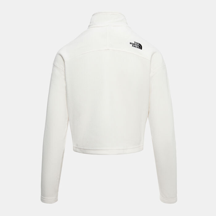 The North Face Women’s 100 Glacier 1/4-Zip Crop Top White The North Face Women’s 100 Glacier 1/4-Zip Crop Top White image number 1