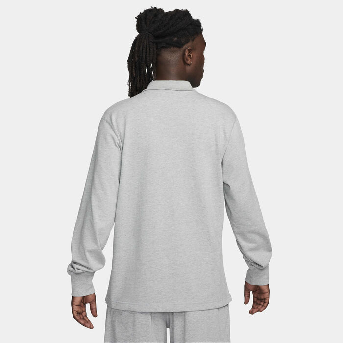 Nike Men's Club Long-Sleeve Polo Shirt Grey Nike Men's Club Long-Sleeve Polo Shirt Grey image number 1