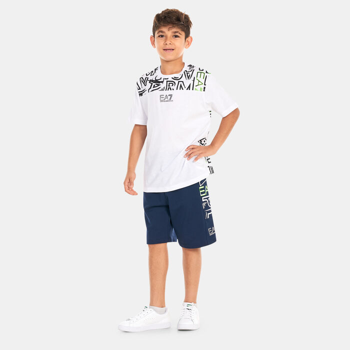 EA7 Emporio Armani Kids' Logo Series Bermuda Shorts Blue image number 2
