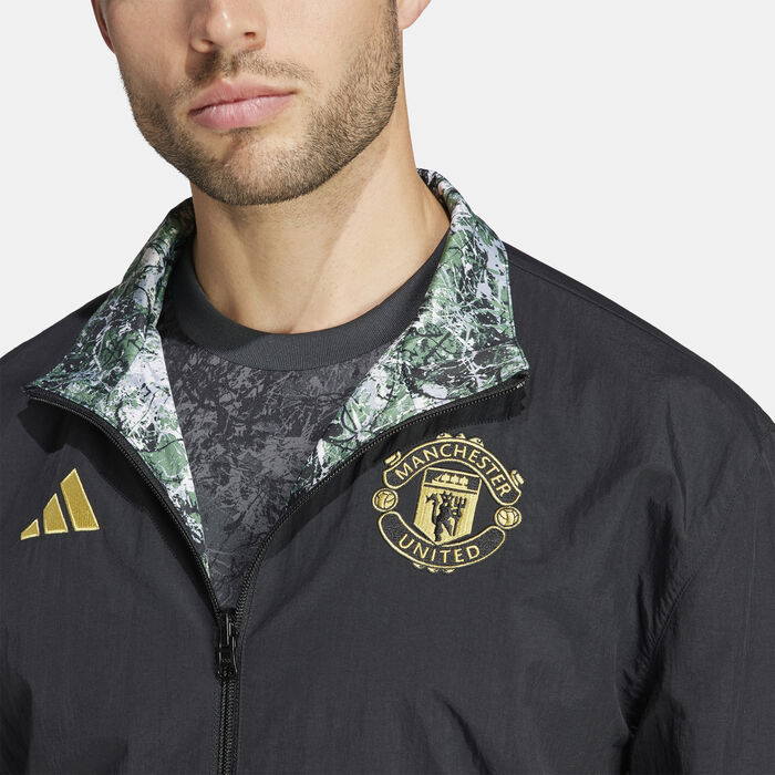 adidas Men's Manchester United Stone Roses Anthem Jacket Black adidas Men's Manchester United Stone Roses Anthem Jacket Black image number 3