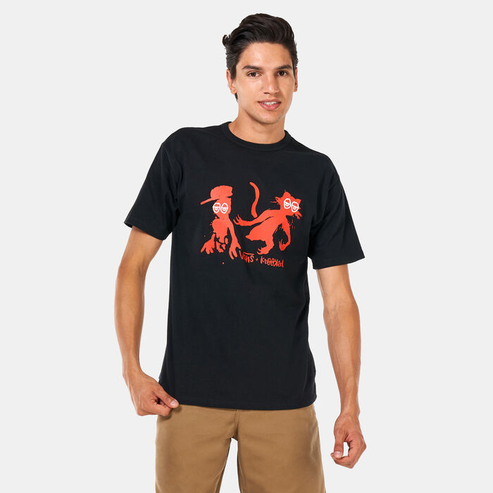 Vans Men's Krooked By Natas For Ray Off The Wall Classic T-Shirt Black Vans Men's Krooked By Natas For Ray Off The Wall Classic T-Shirt Black image number 0