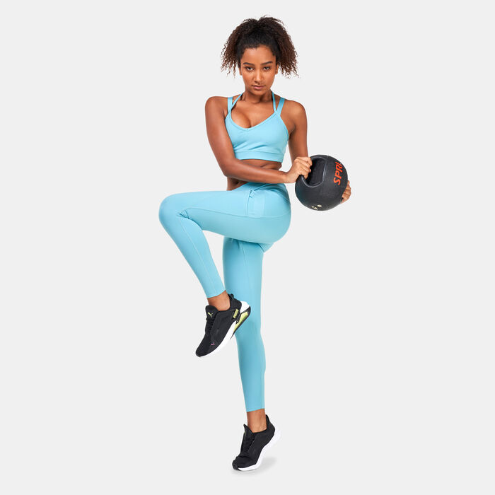 PUMA Womens Fashion Luxe Ellavate Athletic Leggings Training Casual 4-Way  Stretch - Blue
