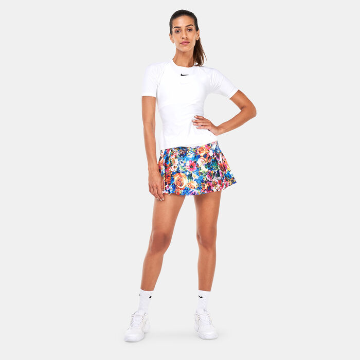 Nike Women's Dri-FIT Club Short Printed Tennis Skirt White Nike Women's Dri-FIT Club Short Printed Tennis Skirt White image number 2