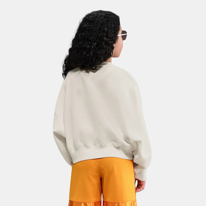 Nike Kids' Sportswear Trend Fleece Cropped Hoodie Ivory Nike Kids' Sportswear Trend Fleece Cropped Hoodie Ivory image number 1