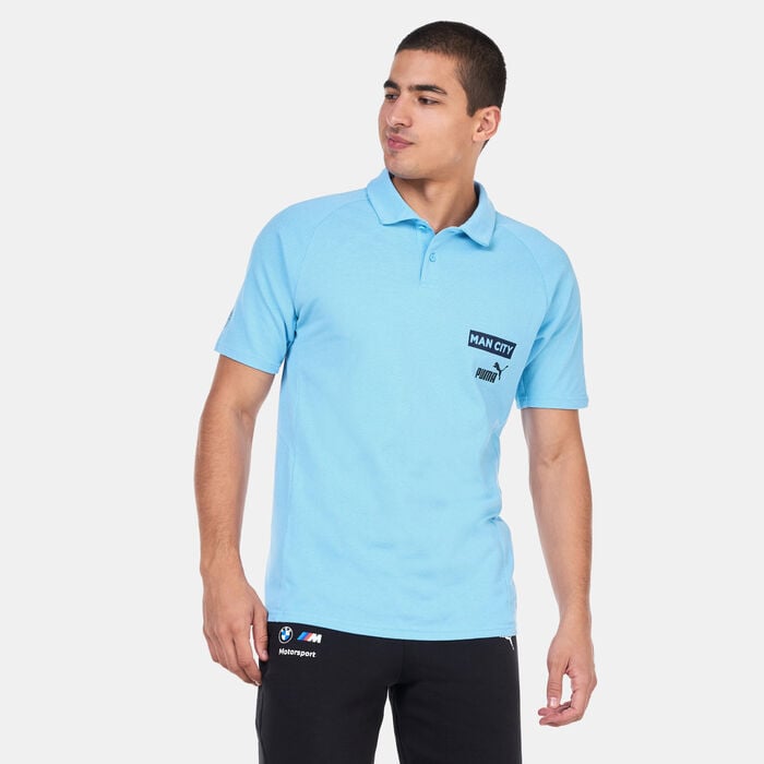 PUMA Men's Manchester City F.C. Casuals Football Polo Shirt Blue PUMA Men's Manchester City F.C. Casuals Football Polo Shirt Blue image number 0
