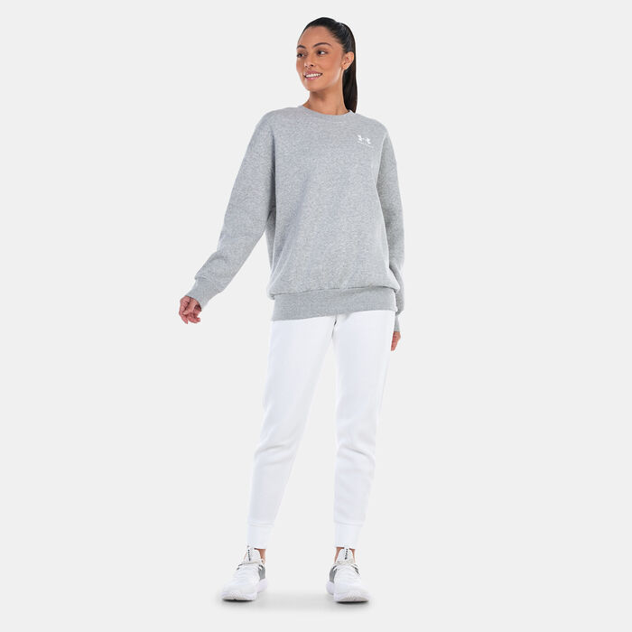 Under Armour Women's UA Essential Fleece Sweatshirt Grey Under Armour Women's UA Essential Fleece Sweatshirt Grey image number 2