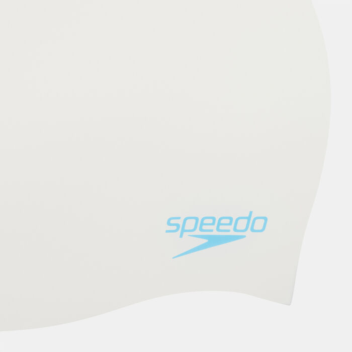 Speedo Kids' Plain Moulded Swimming Cap White Speedo Kids' Plain Moulded Swimming Cap White image number 2
