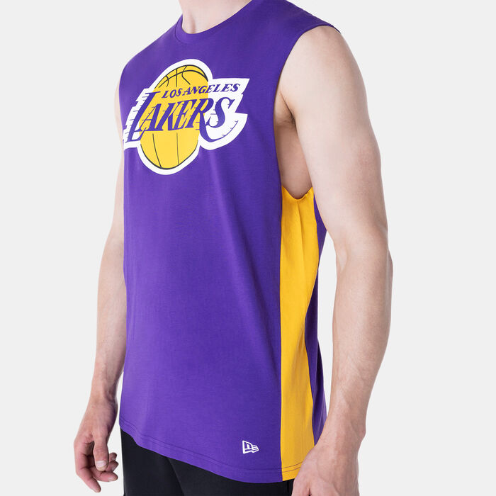 New Era Men's NBA Los Angeles Lakers Panel Sleeveless T-Shirt Purple New Era Men's NBA Los Angeles Lakers Panel Sleeveless T-Shirt Purple image number 2