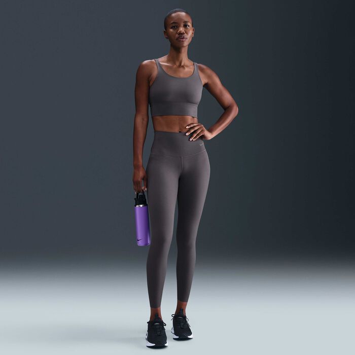 Nike Women's Zenvy Rib Light-Support Yoga Sports Bra Grey image number 3