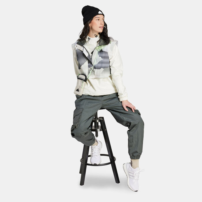 adidas Women's City Escape Printed Crop Vest Green image number 2