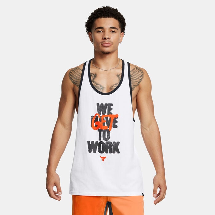 Under Armour Men's Project Rock Get To Work Training Tank Top White Under Armour Men's Project Rock Get To Work Training Tank Top White image number 0