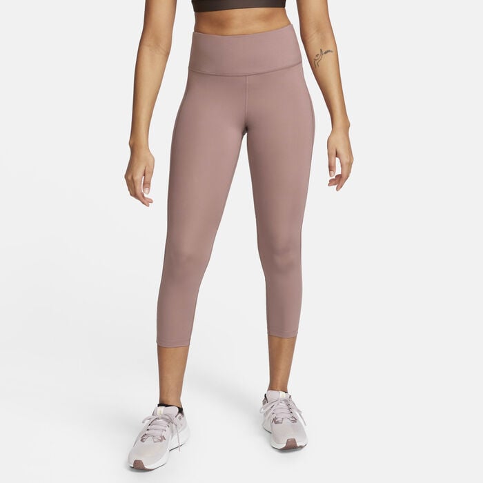 Nike Women's Fast Mid-Rise Crop Running Leggings Pink Nike Women's Fast Mid-Rise Crop Running Leggings Pink image number 0
