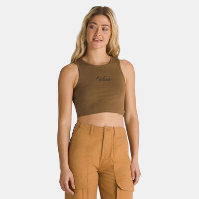 Vans Women's Small Staple Crop Tank Top Brown