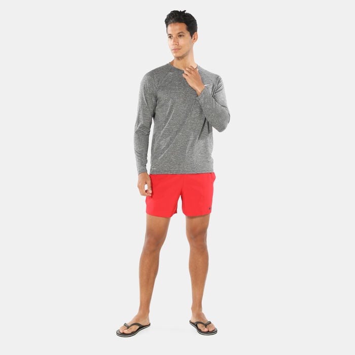Nike Swim Men's Heathered Long-Sleeve Hydroguard Swim Shirt Grey Nike Swim Men's Heathered Long-Sleeve Hydroguard Swim Shirt Grey image number 2