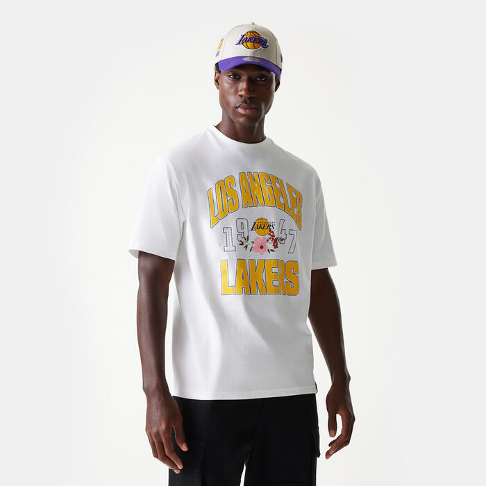 New Era Men's NBA LA Lakers Worn T-Shirt White New Era Men's NBA LA Lakers Worn T-Shirt White image number 0