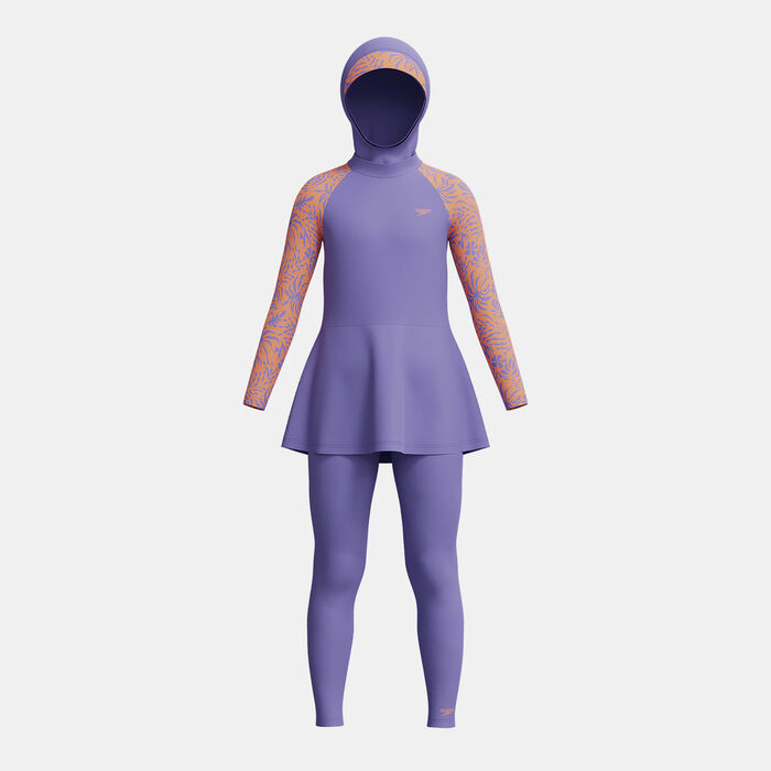 Speedo Kids' Modesty 3-PIece Swimsuit Purple Speedo Kids' Modesty 3-PIece Swimsuit Purple image number 0