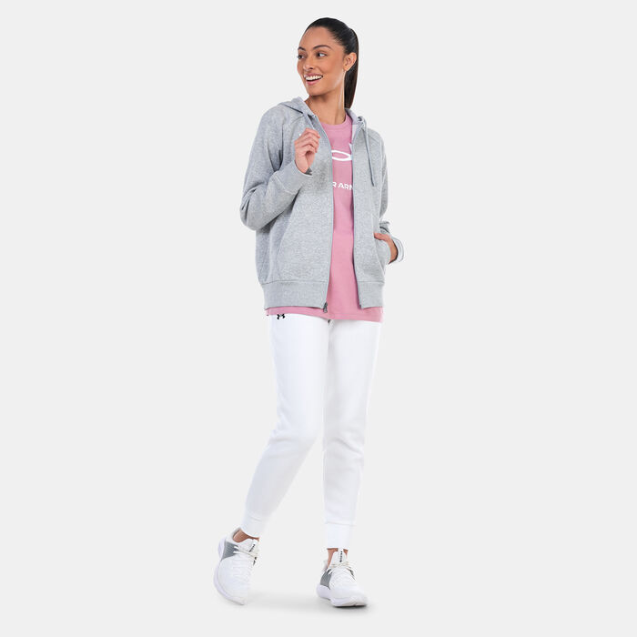 Under Armour Women's UA Rival Fleece Full-Zip Hoodie Grey Under Armour Women's UA Rival Fleece Full-Zip Hoodie Grey image number 2