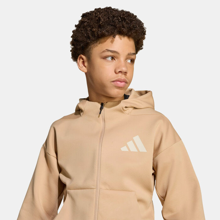 adidas Kids' Z.N.E. Hoodie Brown adidas Kids' Z.N.E. Hoodie Brown image number 3