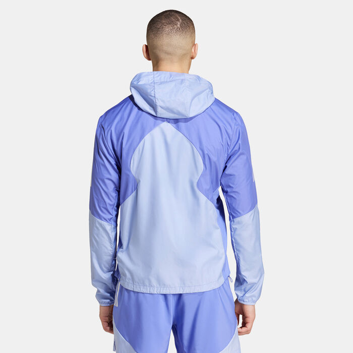 adidas Men's Own The Run Full-Zip Hoodie Blue adidas Men's Own The Run Full-Zip Hoodie Blue image number 1