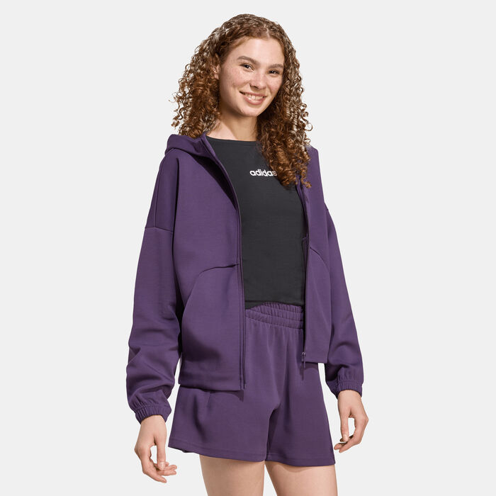 adidas Women's Future Icons Small Logo Hoodie Purple adidas Women's Future Icons Small Logo Hoodie Purple image number 2