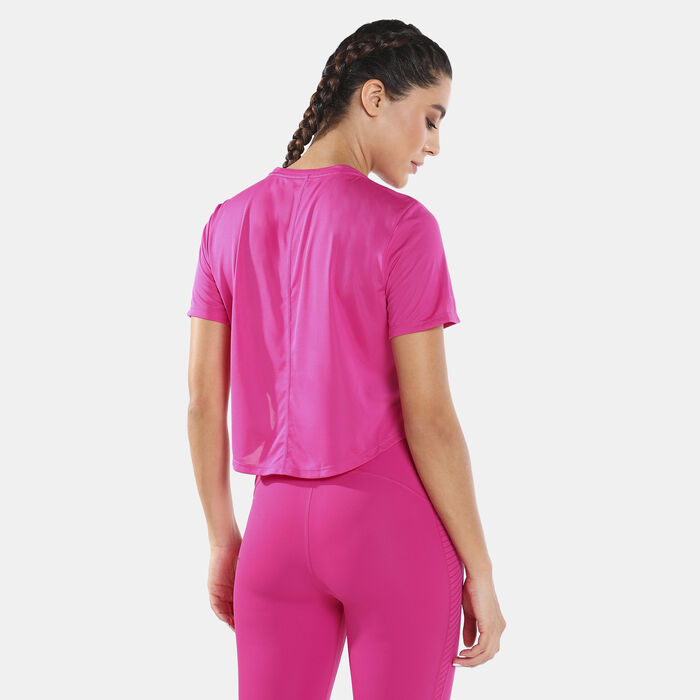 Nike Women's One Dri-FIT Crop Top Pink Nike Women's One Dri-FIT Crop Top Pink image number 1