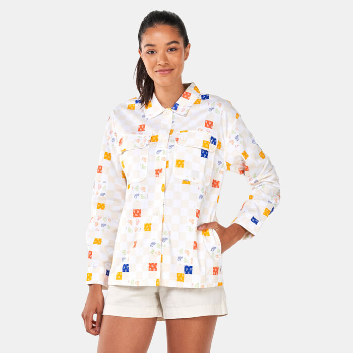 Vans Women's Paisley Check Woven Shirt White Vans Women's Paisley Check Woven Shirt White image number 0