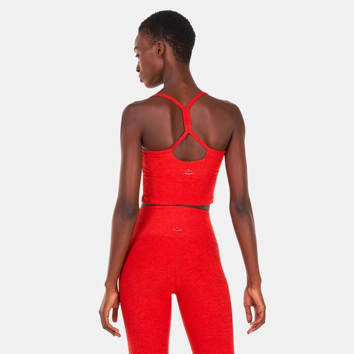 BEYOND YOGA Women's Spacedye Slim Racerback Cropped Tank Top Red BEYOND YOGA Women's Spacedye Slim Racerback Cropped Tank Top Red image number 1