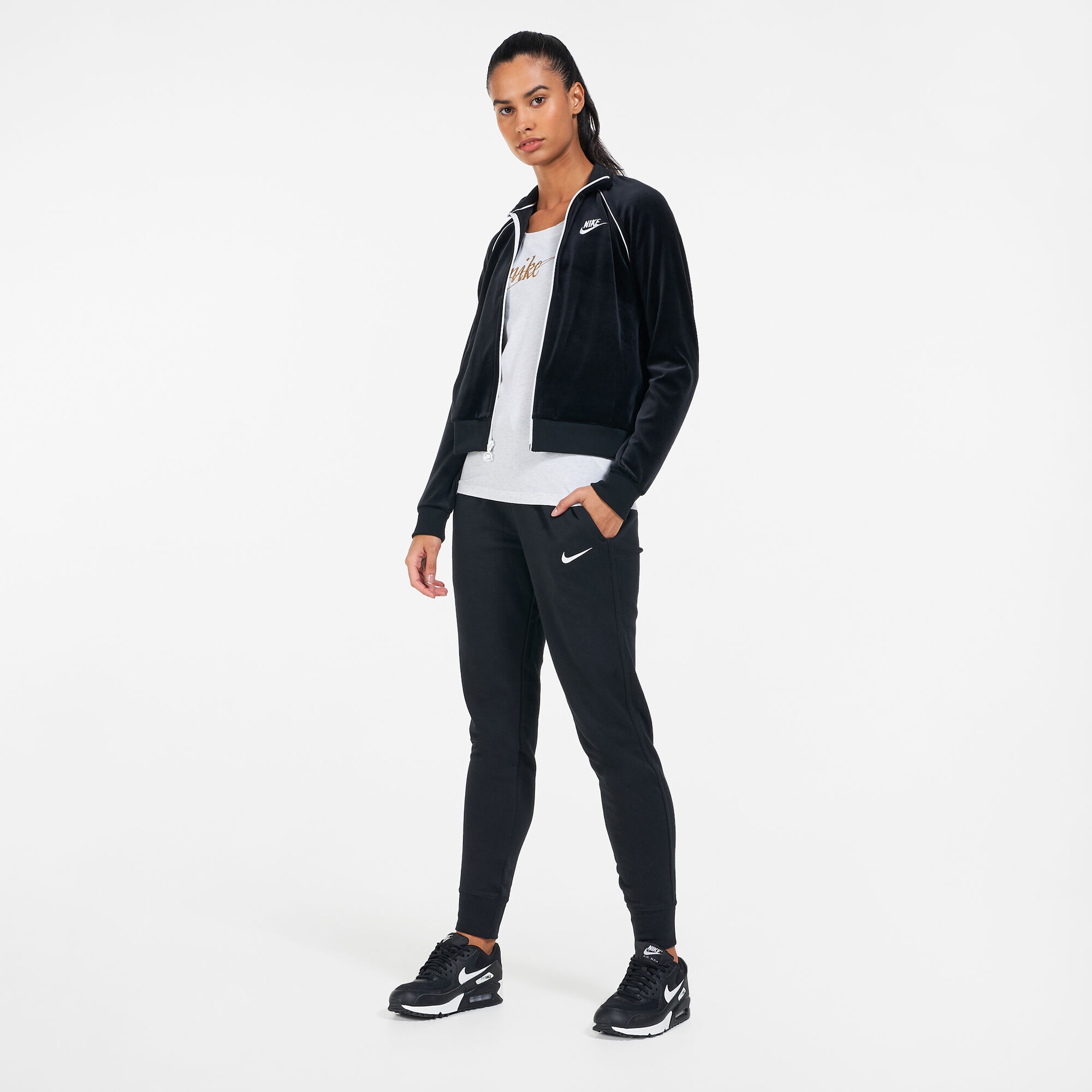 Buy Nike Women s Sportswear Velour Track Jacket Black in KSA SSS
