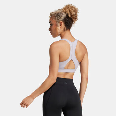 adidas Women's Powerreact Medium-Support Training Sports Bra Grey