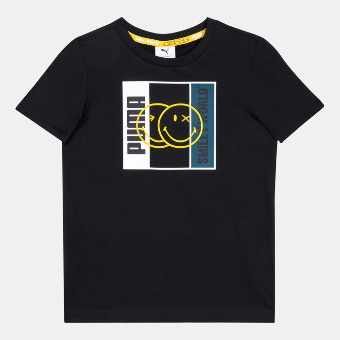 PUMA Kids' x SMILEYWORLD T-Shirt Black PUMA Kids' x SMILEYWORLD T-Shirt Black image number 0