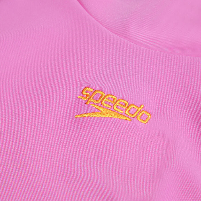 Speedo Kids' Printed Short Sleeve Sun Top Purple image number 1