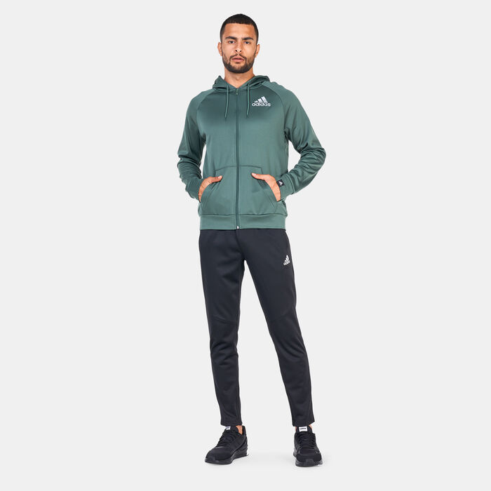adidas Men's AEROREADY Game and Go Small Logo Full-Zip Hoodie Green adidas Men's AEROREADY Game and Go Small Logo Full-Zip Hoodie Green image number 2