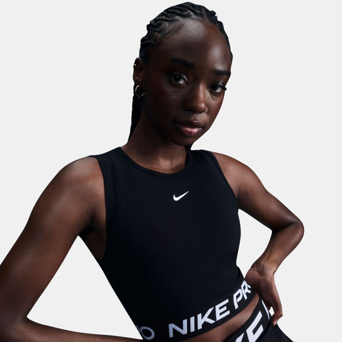 Nike Women's Pro Dri-FIT Crop Top Black Nike Women's Pro Dri-FIT Crop Top Black image number 3
