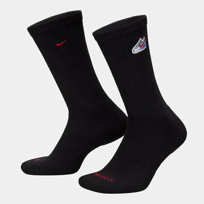 Nike Men's Everyday Cushioned Crew Socks (1 Pair) Black Nike Men's Everyday Cushioned Crew Socks (1 Pair) Black image number 0