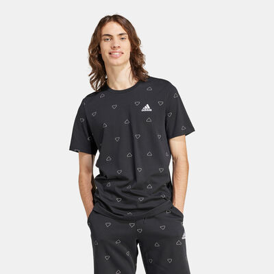 adidas Men's Seasonal Essentials Monogram Graphic T-Shirt Black