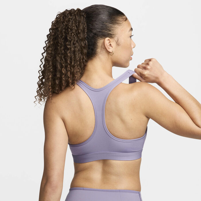 Nike Women's Swoosh Light-Support Training Sports Bra Grey Nike Women's Swoosh Light-Support Training Sports Bra Grey image number 2