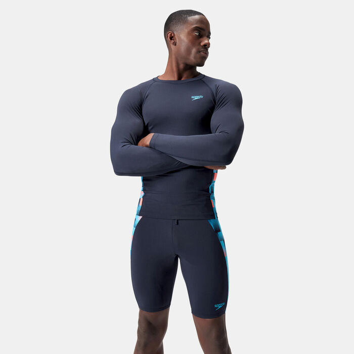 Speedo Mens Endurance+ Splice Swimming Rashguard Blue image number 0