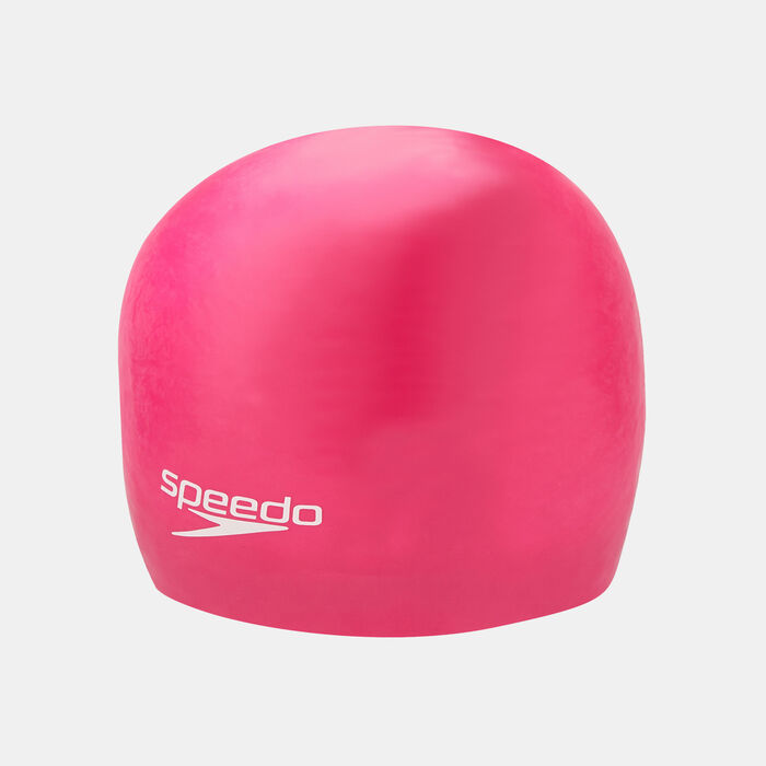 Speedo Plain Moulded Silicone Swimming Cap Pink Speedo Plain Moulded Silicone Swimming Cap Pink image number 1