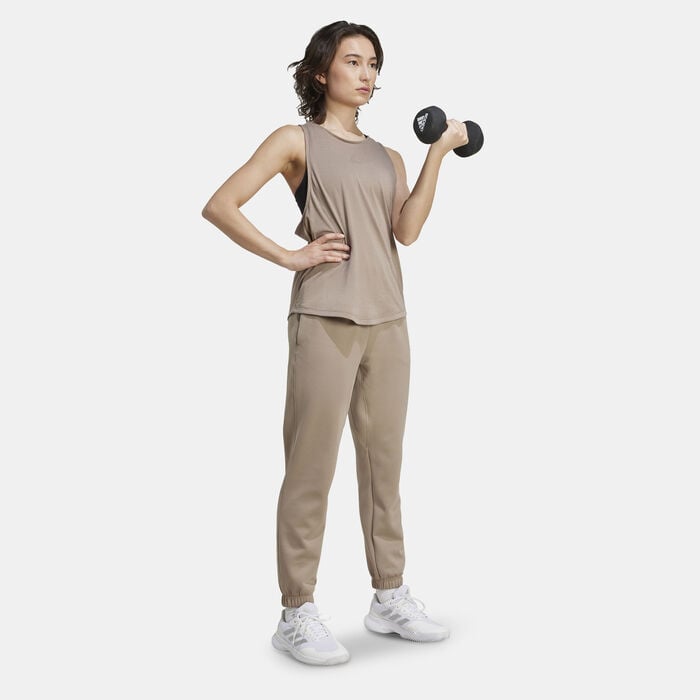 adidas Women's Yoga Essentials Pants With Cuffs Brown adidas Women's Yoga Essentials Pants With Cuffs Brown image number 2