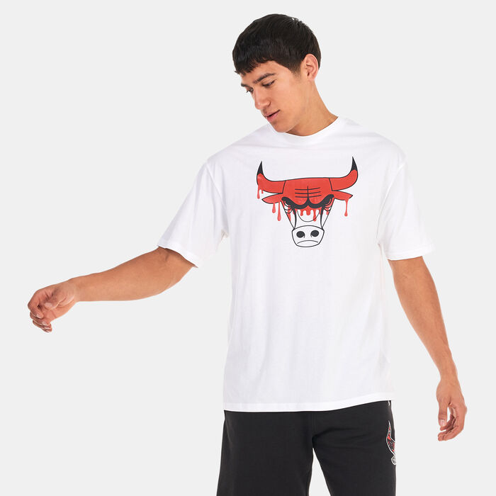 New Era Oversized Chicago Bulls Drip Logo T-Shirt White New Era Oversized Chicago Bulls Drip Logo T-Shirt White image number 0
