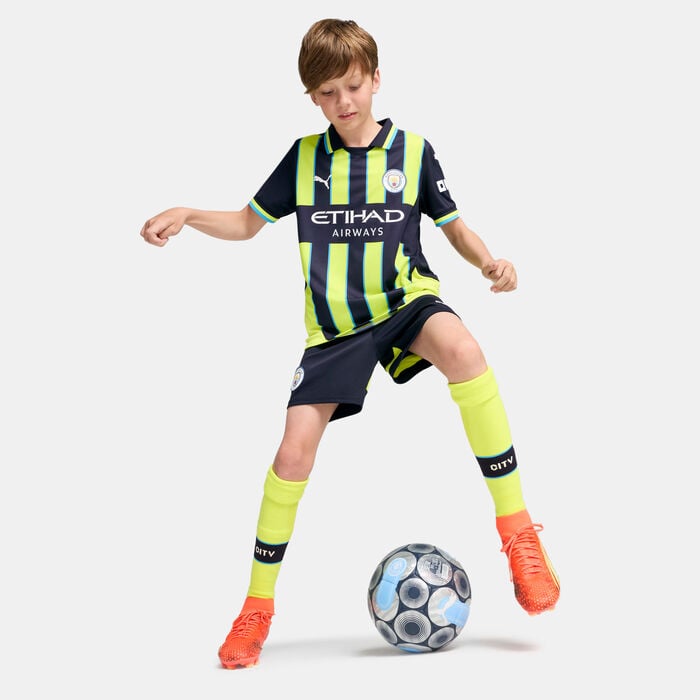 PUMA Kids' Manchester City 24/25 Away Replica Football Jersey White PUMA Kids' Manchester City 24/25 Away Replica Football Jersey White image number 2