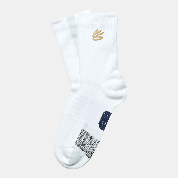 Under Armour Curry ArmourDry Playmaker Crew Socks (1 Pair) White Under Armour Curry ArmourDry Playmaker Crew Socks (1 Pair) White image number 0