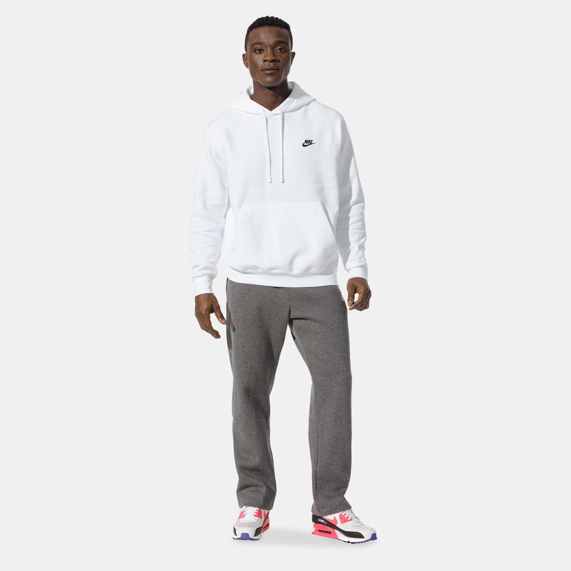 White nike club fleece hoodie on sale