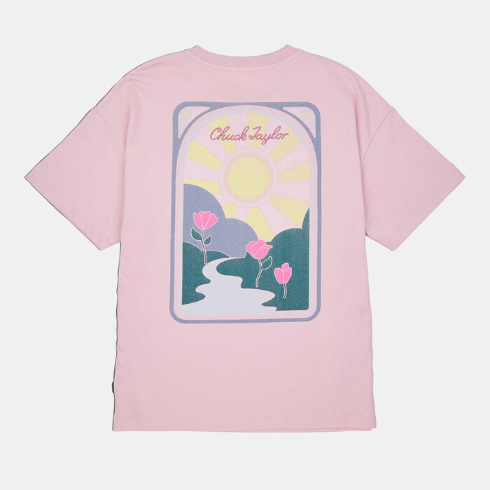 Converse Women's Chuck Taylor High Summer Art T-Shirt Pink Converse Women's Chuck Taylor High Summer Art T-Shirt Pink image number 1
