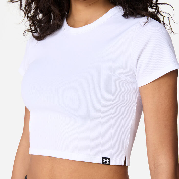 Under Armour Women's Rival Rib Baby T-Shirt White Under Armour Women's Rival Rib Baby T-Shirt White image number 3