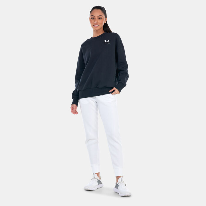 Under Armour Women's UA Essential Fleece Sweatshirt Black Under Armour Women's UA Essential Fleece Sweatshirt Black image number 2