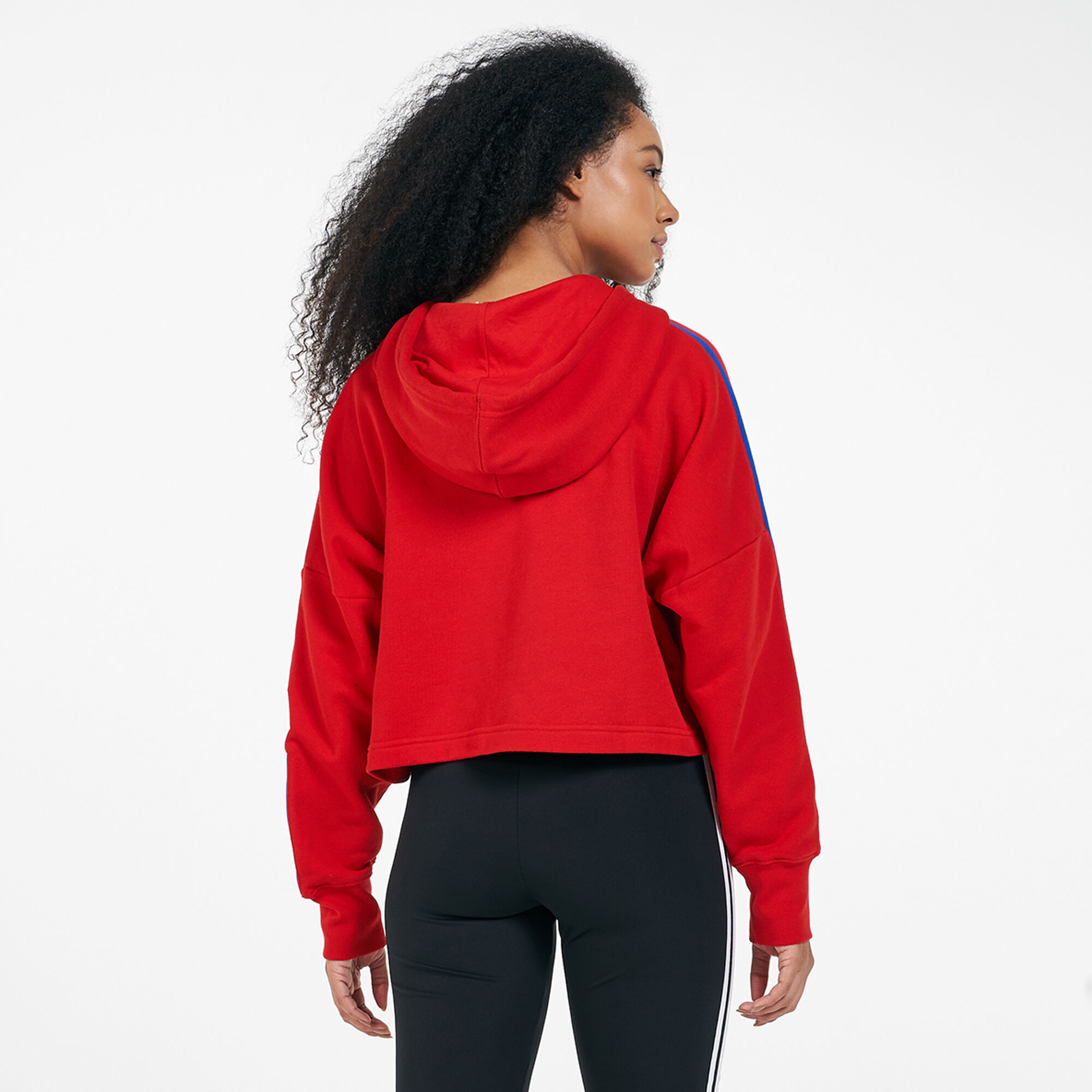 Womens adidas trefoil cropped hot sale hoodie